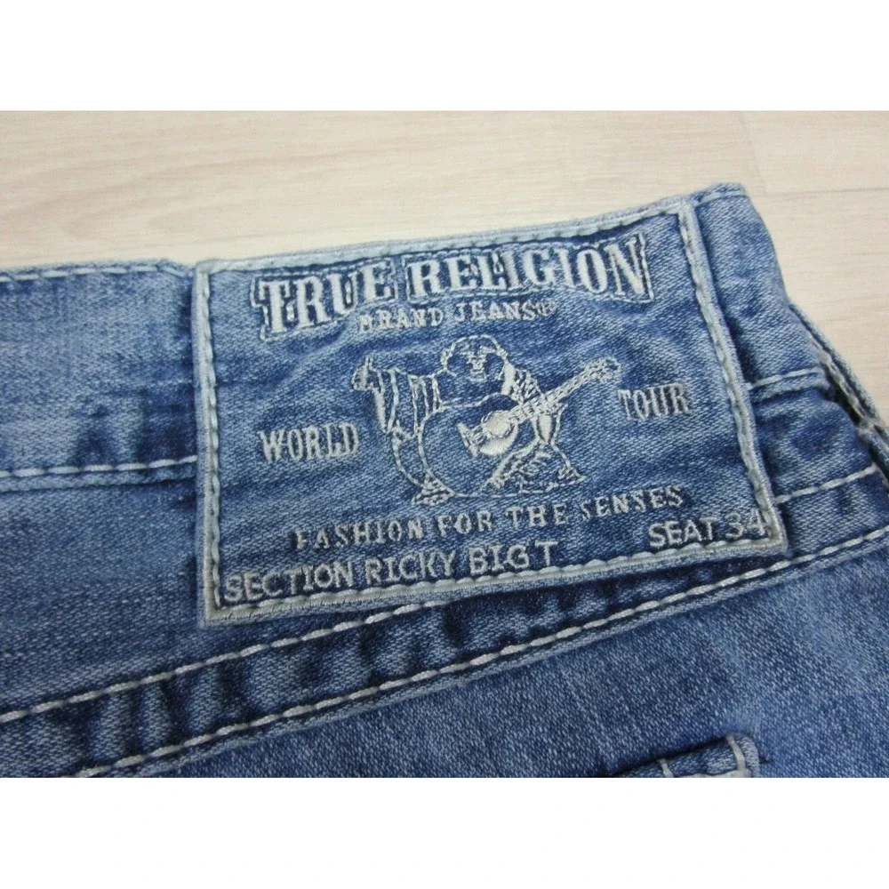 True Religion Men's Designer Jeans‎ - Ricky Big T USA Straight 42x33 Flap